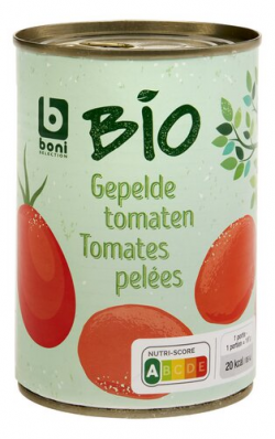 Tomates pelées entières Bio 400 g. Boni (24)